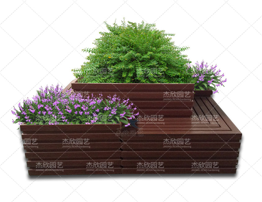 pvc仿木材質(zhì)轉(zhuǎn)角座椅花箱組合