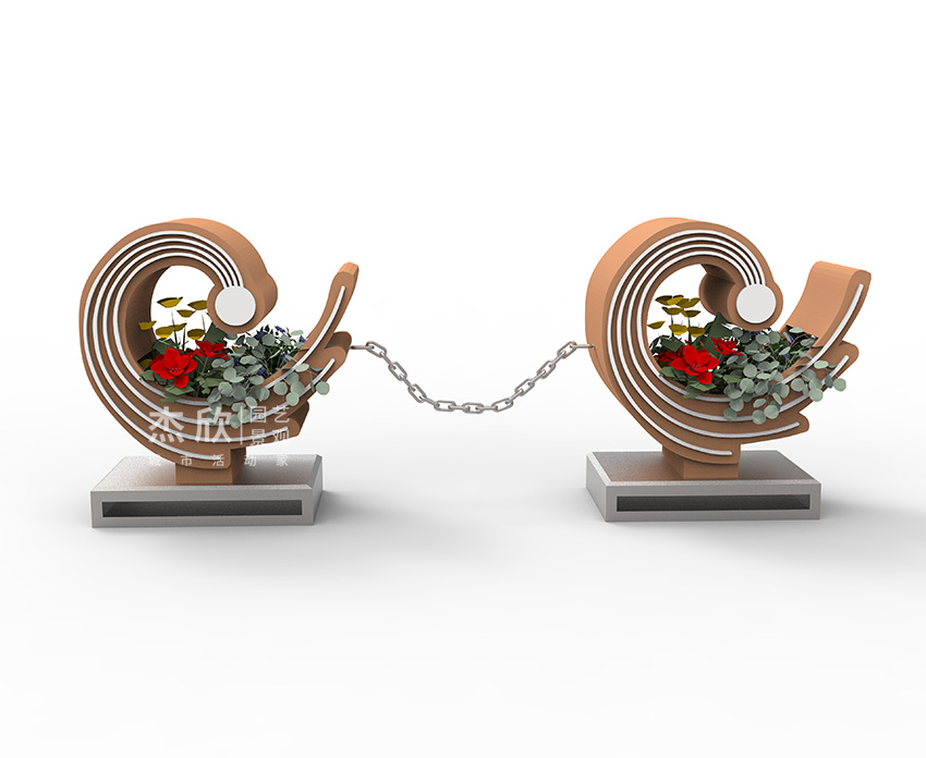 有鳳來(lái)儀鳳凰下棋不銹鋼花箱鐵藝花箱