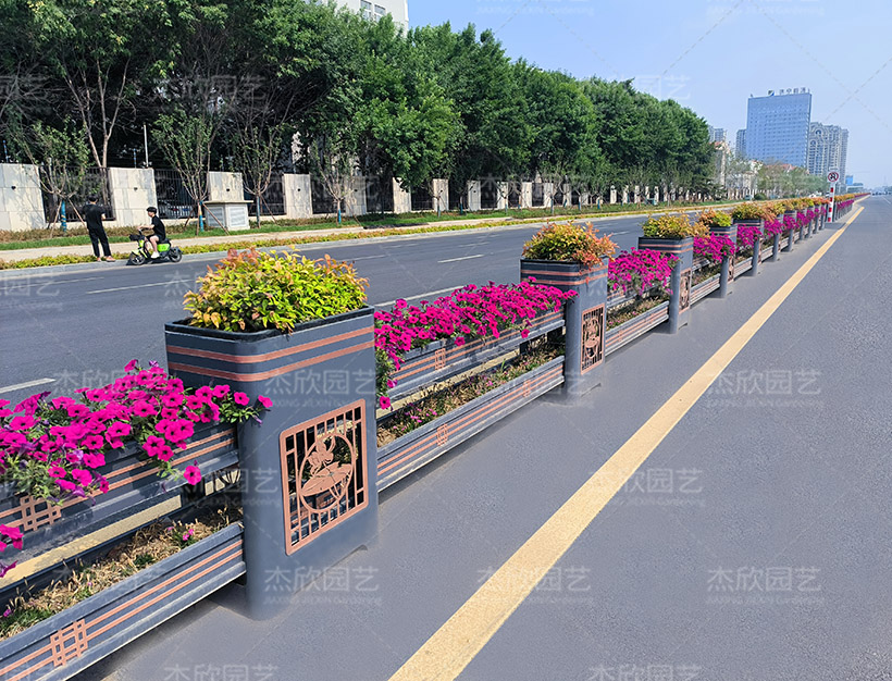 不銹鋼花箱鋁板花箱園林印象款實景